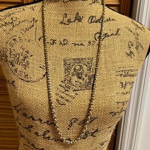 J.Crew Gold Colored and Clear Crystal Necklace